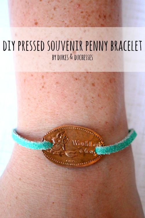 DIY pressed penny souvenir bracelet