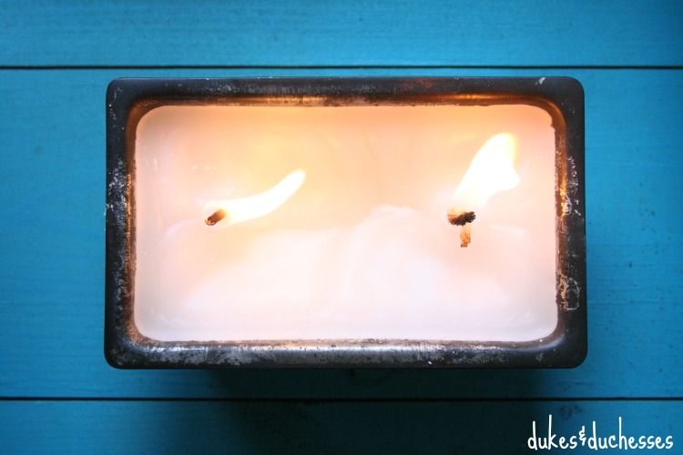 citronella candle in loaf pan