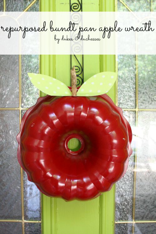 repurposed bundt pan apple wreath