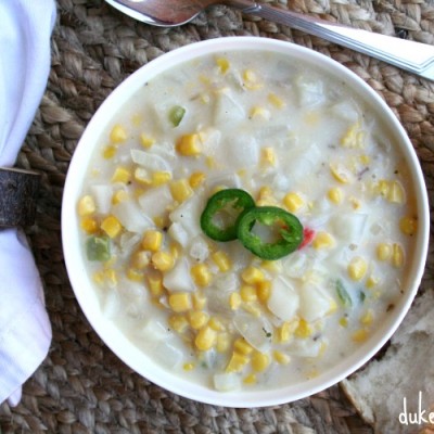 Easy Corn Chowder {Meatless and Dairy Free}