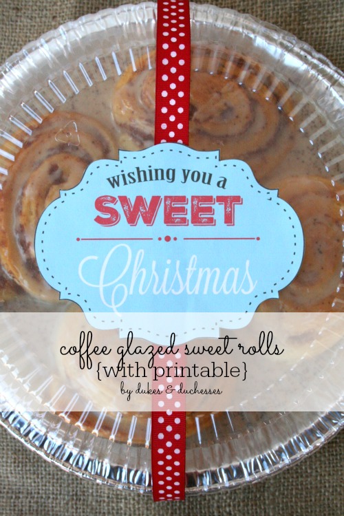 coffee glazed sweet rolls with a free printable