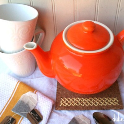 Cross Stitch Cork Trivet