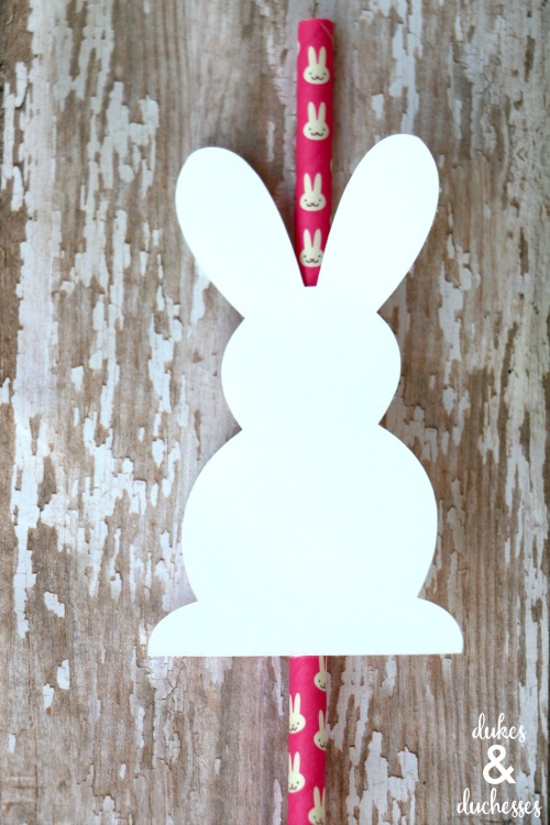 bunny silhouette for straw topper