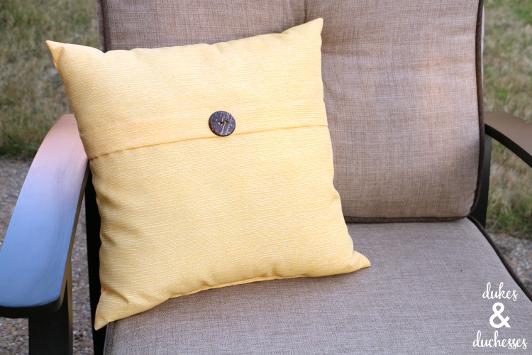 pillow on outdoor chair
