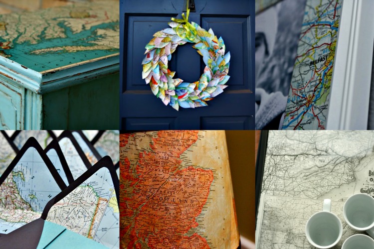 upcycled vintage maps