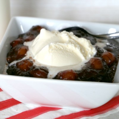Chocolate Cherry Brownie Crockpot Dump Cake
