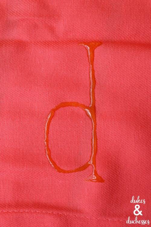 detergent on cloth napkin