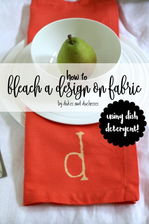 how to bleach a design on fabric using dish detergent