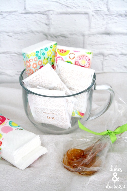 get well gift with cinnamon honey sticks
