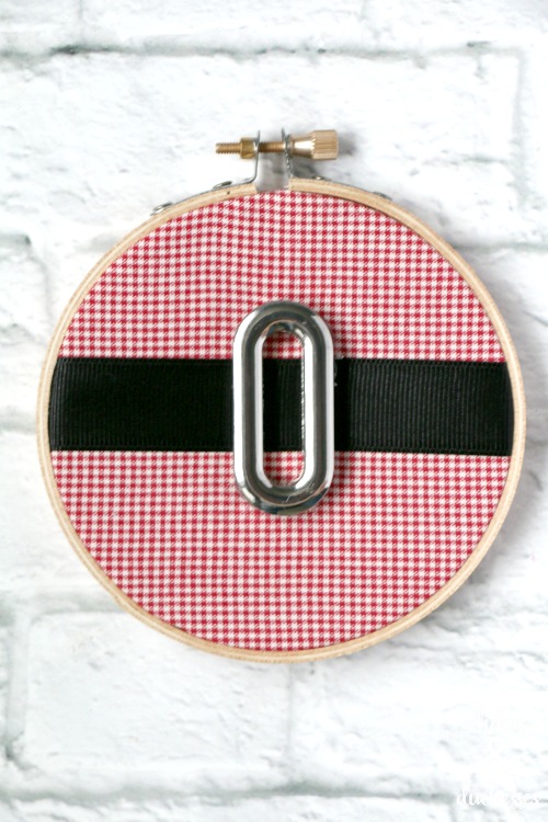 fabric embroidery hoop santa ornament