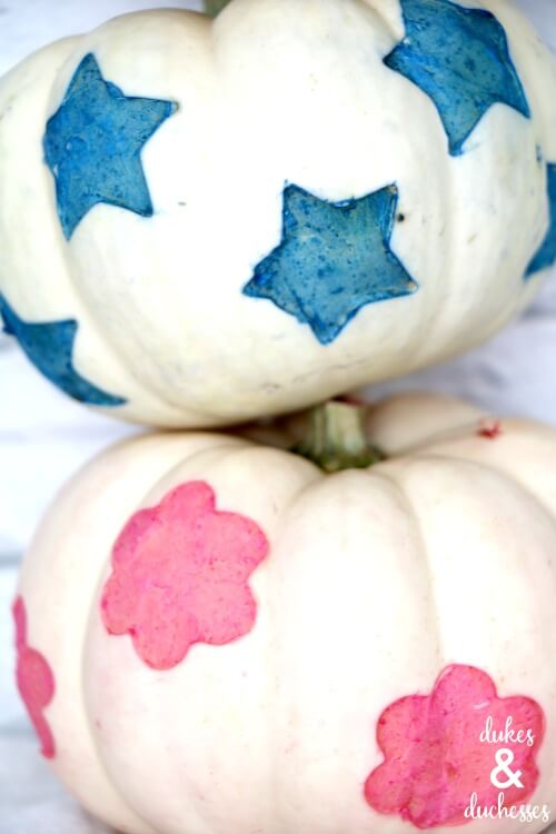 dip dyed patterned pumpkins