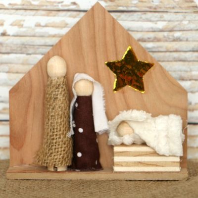 rustic DIY wood nativity scene