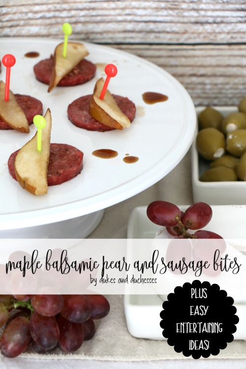 maple and balsamic pear and sausage bites