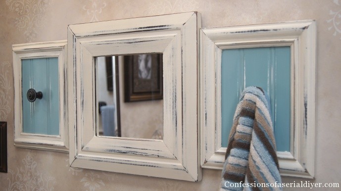 upcycled frame towel rack