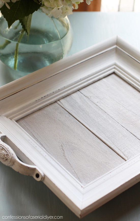 DIY wood tray made from frame