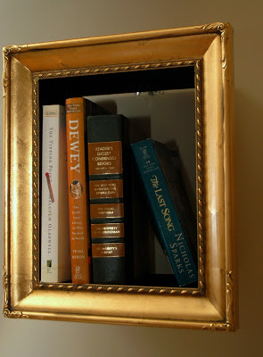 upcycled book shelf frame