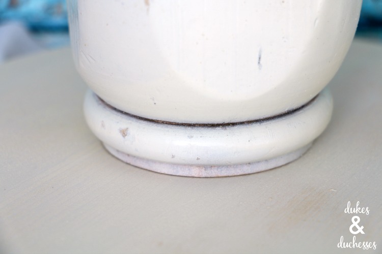 table leg as base of cake stand