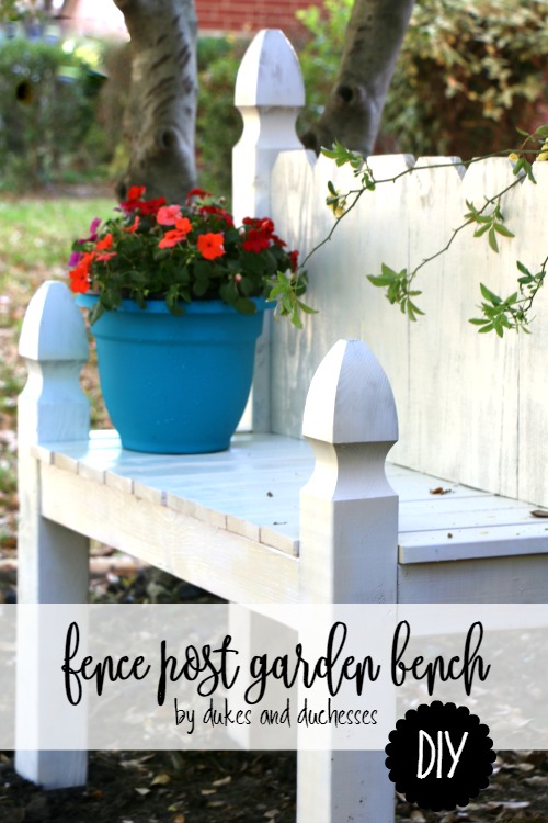 DIY fence post garden bench