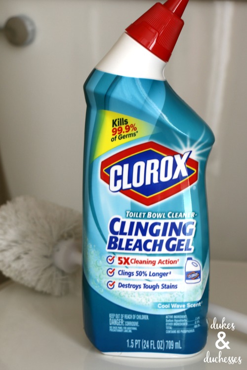 spring cleaning in the bathroom