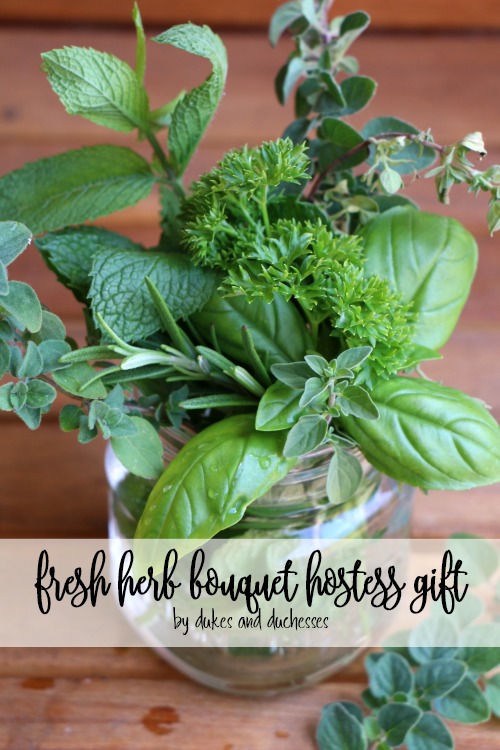 fresh herb bouquet hostess gift