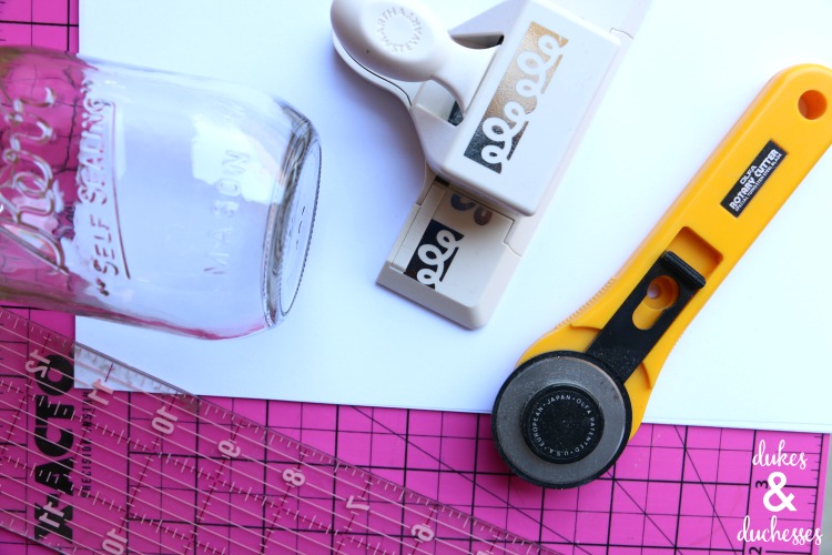 supplies to make paper punched vase