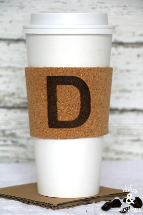 DIY branded cork coffee sleeve