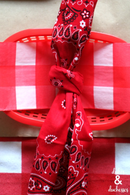 bandana napkins for summer tablescape