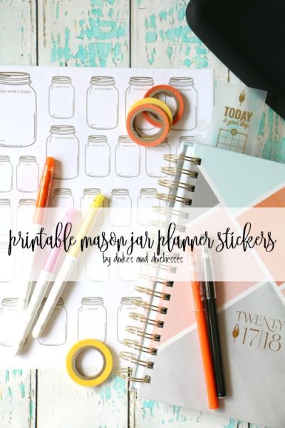Printable Mason Jar Planner Stickers