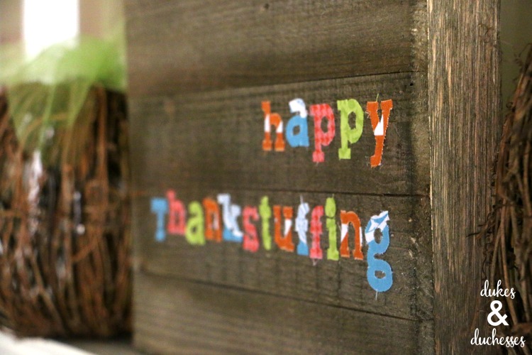 colorful fabric sign for thanksgiving