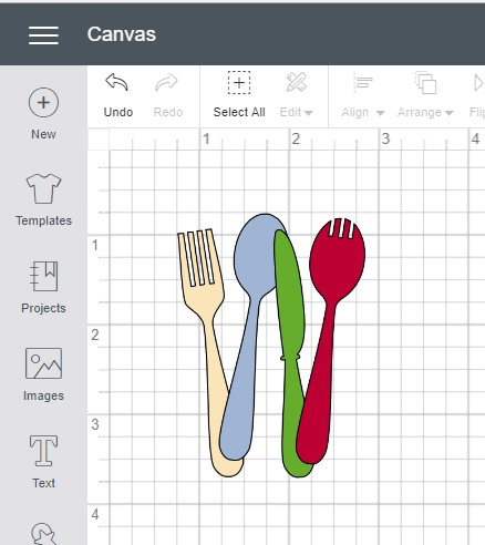 utensils image in cricut design space