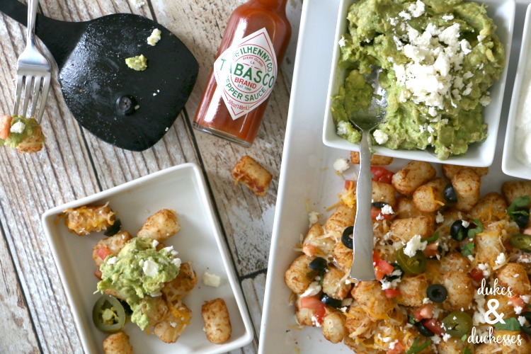 tex mex tater tots with fresh guacamole