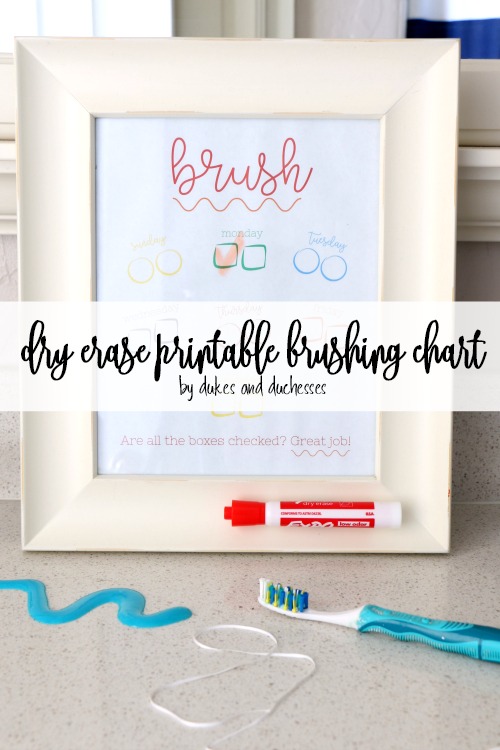 Dry Erase Printable Brushing Chart Dukes and Duchesses