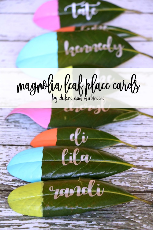 magnolia leaf place cards