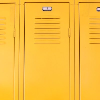 Painted Lockers {Small Space Storage Solution}
