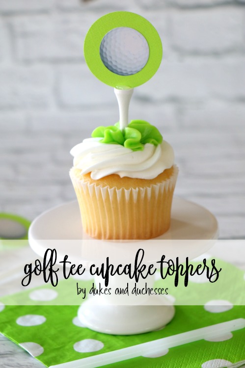 golf tee cupcake toppers for a golf party