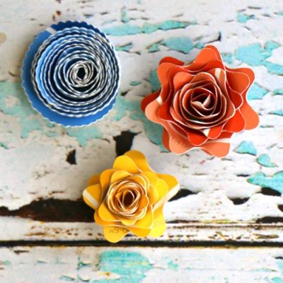 Upcycled Paint Chip Flower Magnets