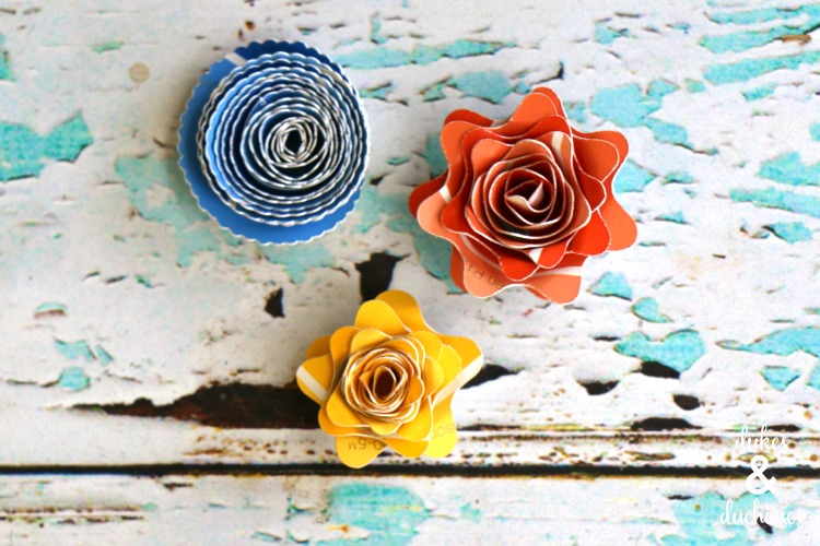 flower magnets made from paint swatches