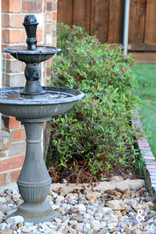 outdoor fountain in living space