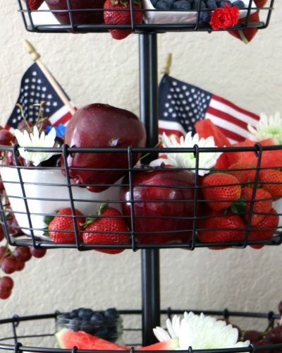 flag and fruit centerpiece for fourth of july