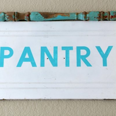 Upcycled Cabinet Door Pantry Sign