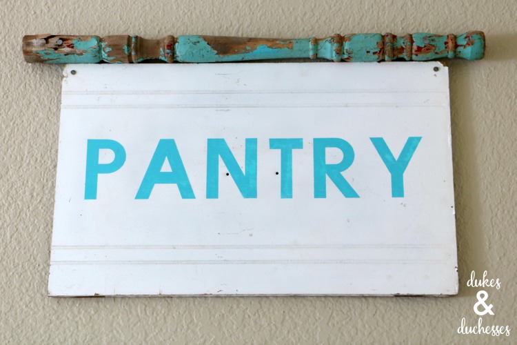 upcycled pantry sign