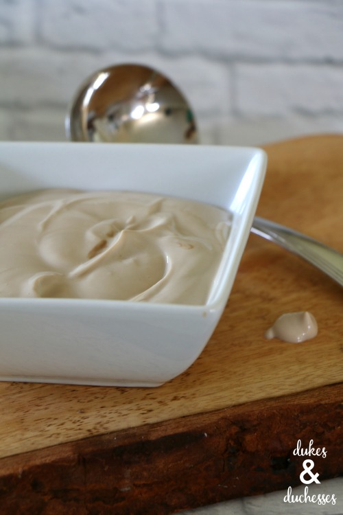 maple balsamic yogurt drizzle for quinoa bowls