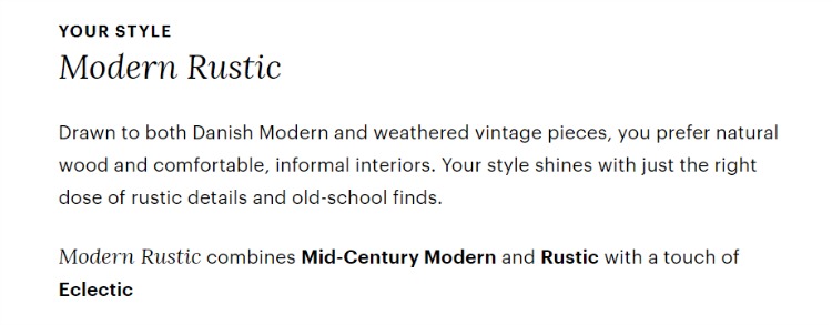 modern rustic style with eclectic touch