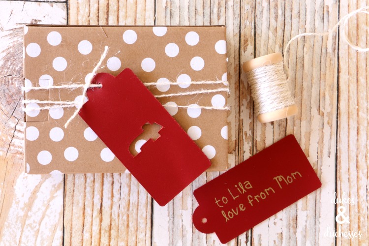 DIY leather gift tags