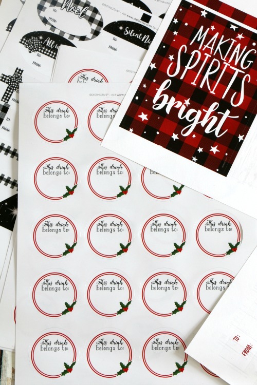 drink labels for christmas parties
