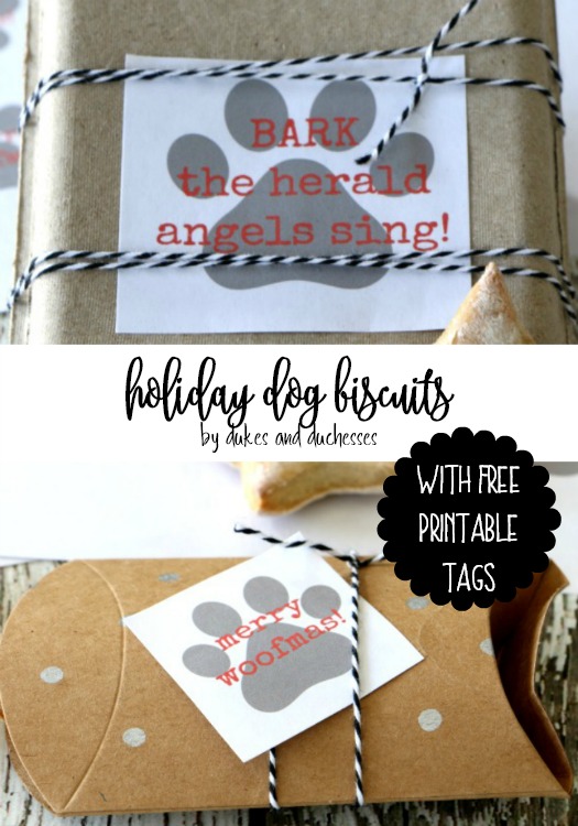 holiday dog biscuits with free printable tags