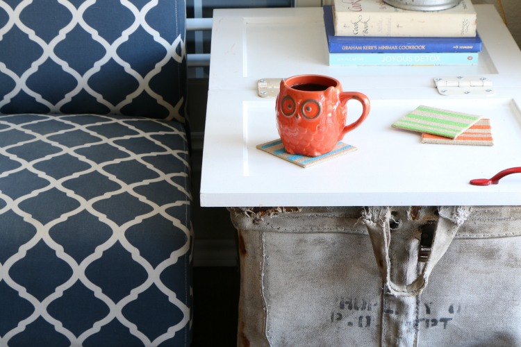 Upcycled mail cart table