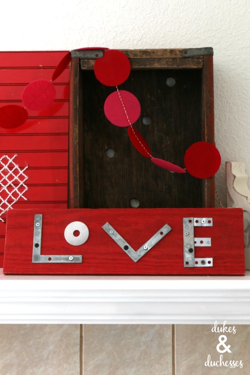 DIY love sign made with wood