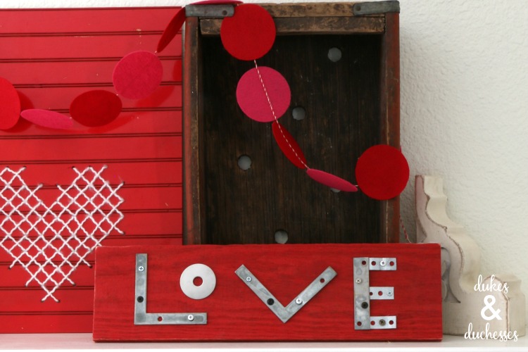 Upcycled Hardware Love Sign