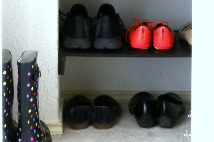 DIY closet shoe shelf